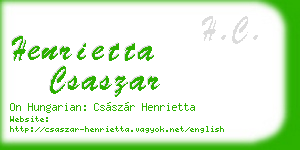 henrietta csaszar business card