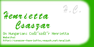 henrietta csaszar business card